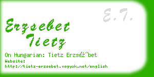 erzsebet tietz business card